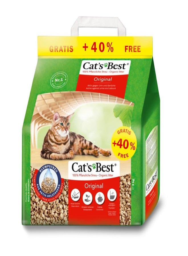 رمل القطط المتكتل أوكوبلس من جي آر إس، كاتس بيست كاتس بيست، مصنوع من الخشب، قابل للغسل، خالٍ من الغبار، يتميز بقوة تكتل عالية وتحكم في الروائح، مناسب لجميع أحجام وسلالات القطط، سهل الاستخدام، 3 كجم